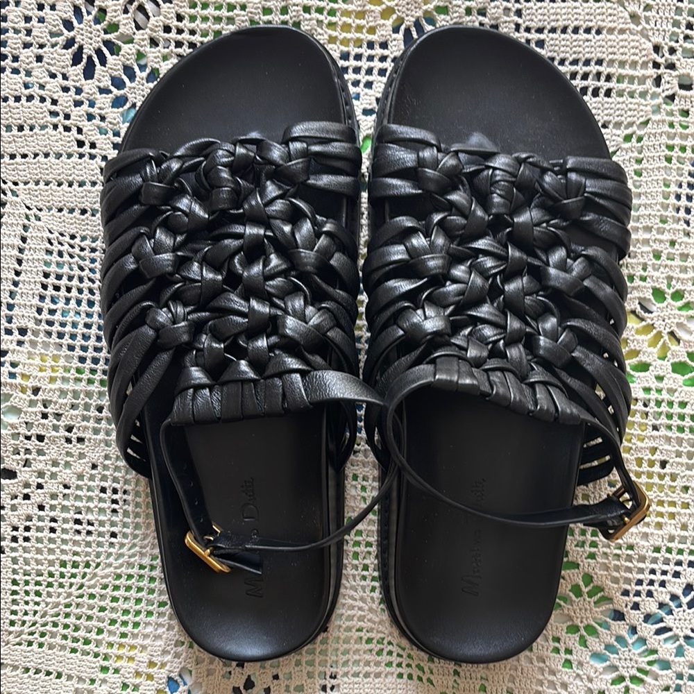 Massimo Dutti Black Slide Sandals